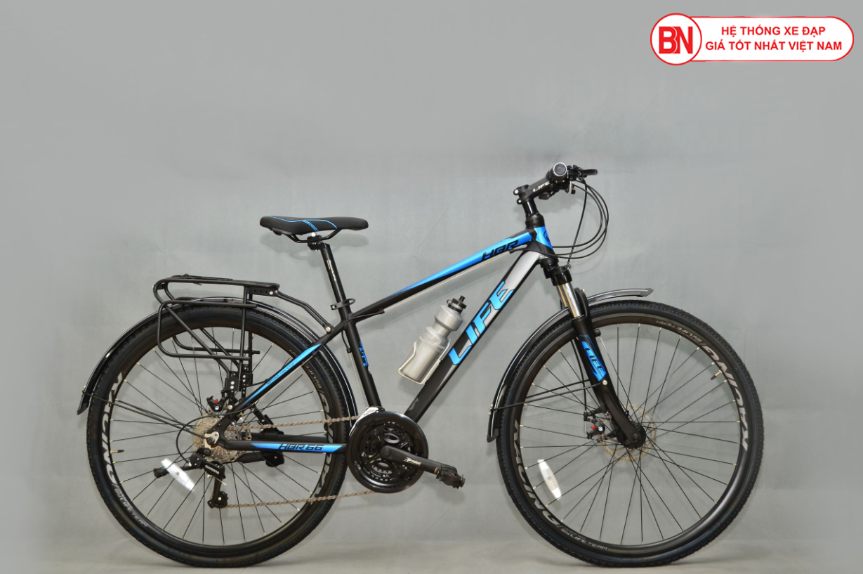 Xe đạp Hybrid Life HBR66 màu đen xanh