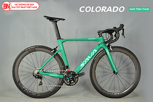Xe đạp đua Sava Carbon Colorado màu xanh thiên thanh