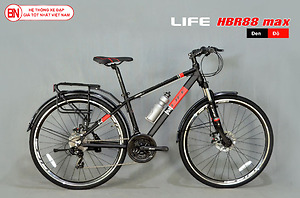 Xe đạp Hybrid Life HBR88 màu đen đỏ