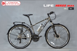 Xe đạp Hybrid Life HBR88 màu Ghi đen