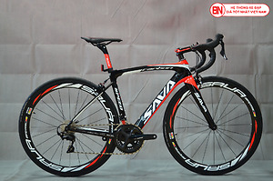 Xe đạp đua SAVA Carbon Pro6.0 màu đen đỏ