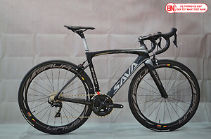 Xe đạp đua SAVA Carbon Pro6.0 màu đen ghi