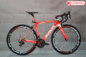 Xe đạp đua SAVA Carbon Pro6.0 màu đỏ trắng