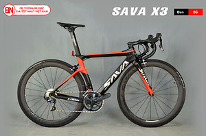 Xe đạp đua Carbon SAVA X3 2020 màu đen đỏ