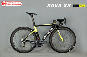 Xe đạp đua Carbon SAVA X3 2020 màu đen vàng