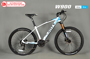 Xe đạp PLENTY W900 màu trắng xanh