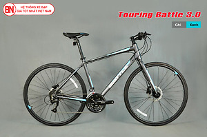 Xe đạp touring battle 3.0 màu ghi xanh