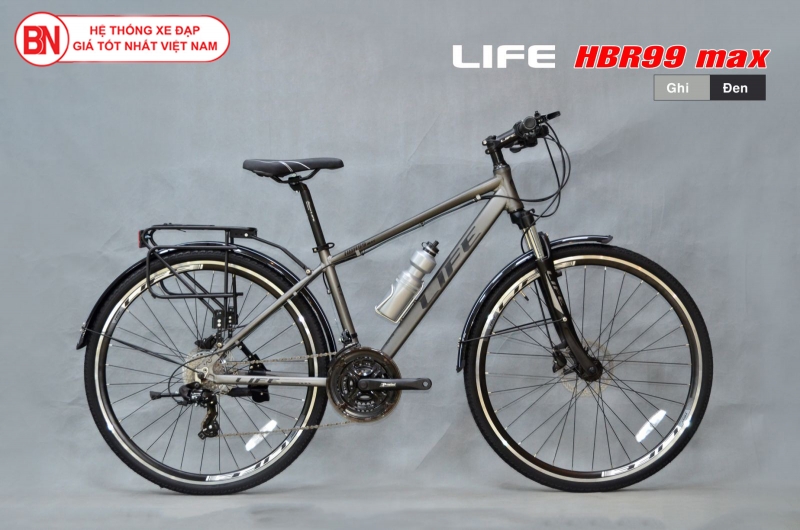 Xe đạp Hybrid Life HBR99 màu Ghi đen