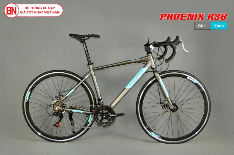 Xe đạp đua Phoenix R36 màu ghi xanh